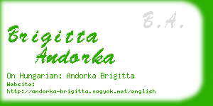 brigitta andorka business card